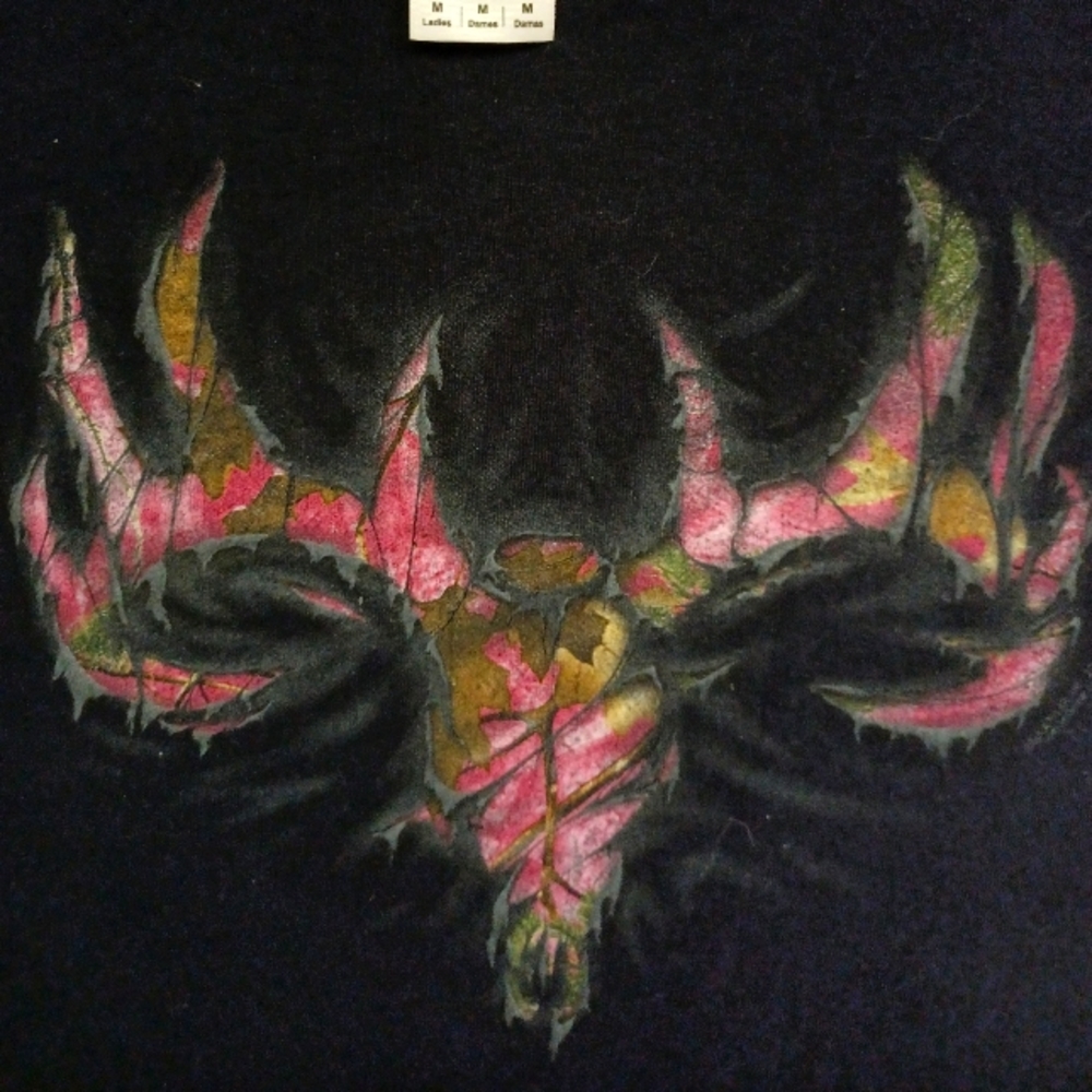 Medium pink deer head on black